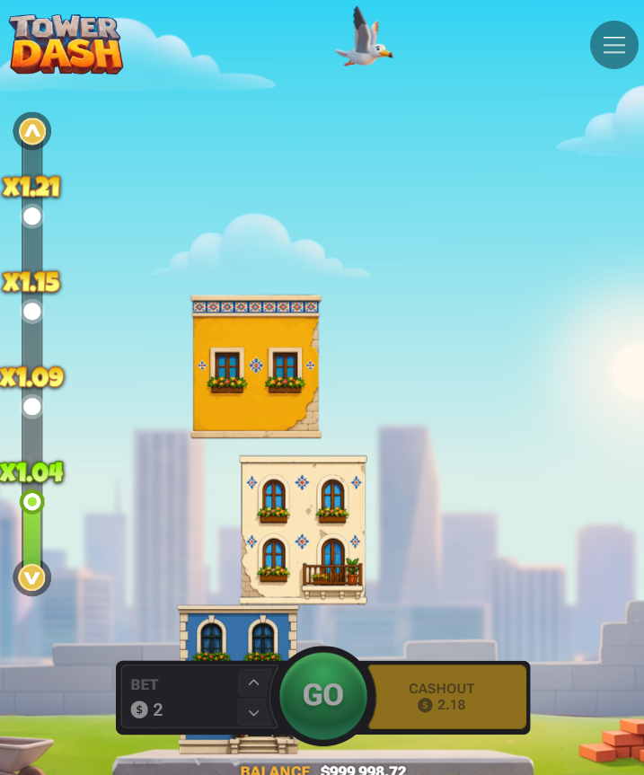 Tower Dash aplikacja mobilna – budowanie wieży na ekranie telefonu