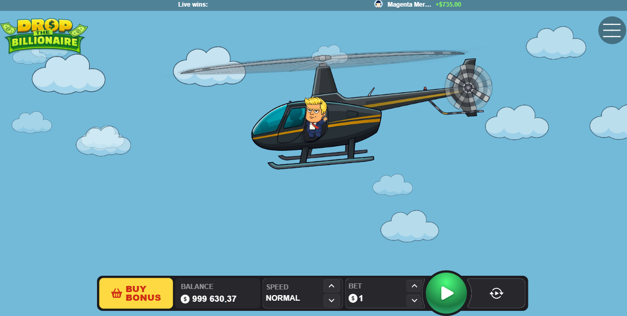 Helikopter w Drop The Billionaire na początku rundy