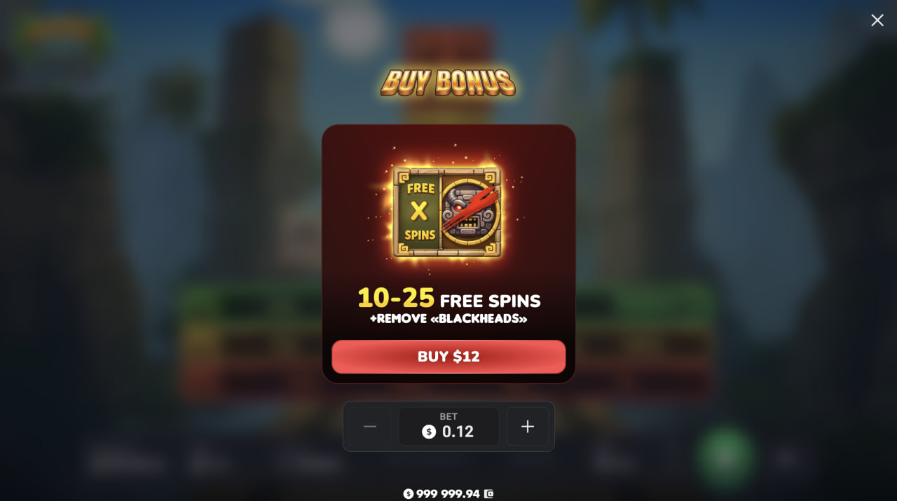 Karta zakupu bonusu Aztec Totem: od 10 do 25 Free Spins